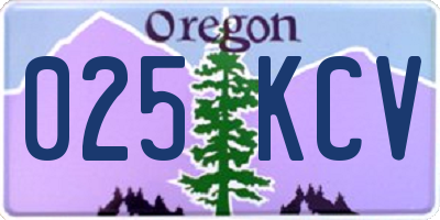 OR license plate 025KCV