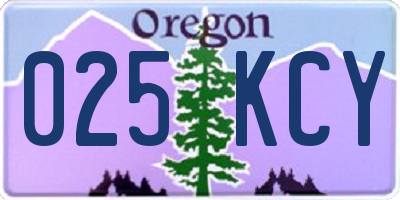 OR license plate 025KCY