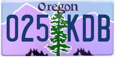 OR license plate 025KDB