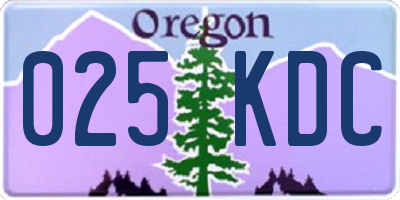 OR license plate 025KDC