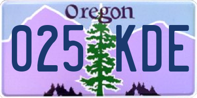 OR license plate 025KDE