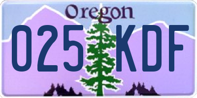 OR license plate 025KDF