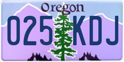 OR license plate 025KDJ