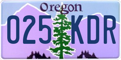 OR license plate 025KDR