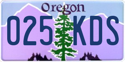 OR license plate 025KDS