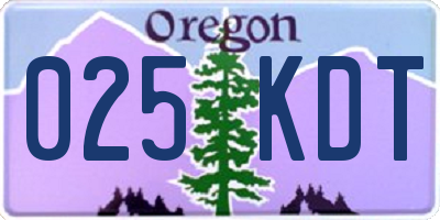 OR license plate 025KDT