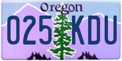 OR license plate 025KDU