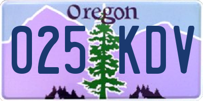 OR license plate 025KDV