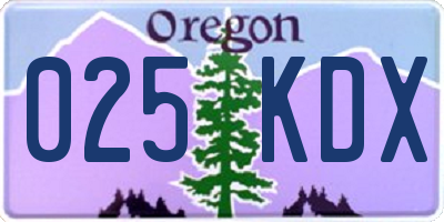 OR license plate 025KDX