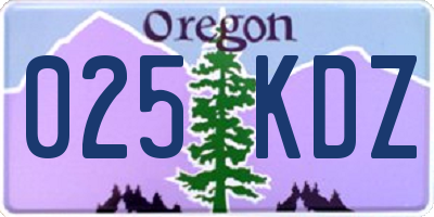 OR license plate 025KDZ