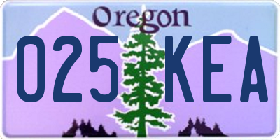 OR license plate 025KEA