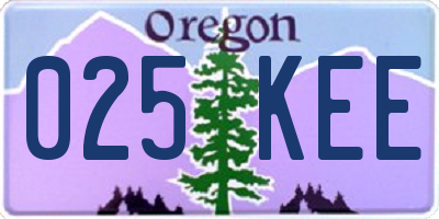 OR license plate 025KEE
