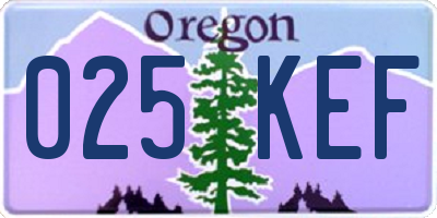 OR license plate 025KEF