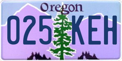 OR license plate 025KEH