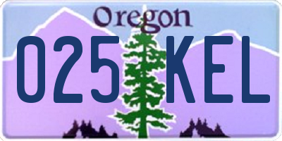 OR license plate 025KEL