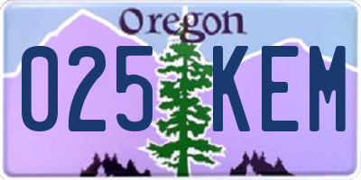 OR license plate 025KEM