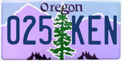 OR license plate 025KEN