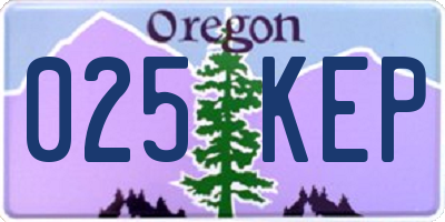 OR license plate 025KEP