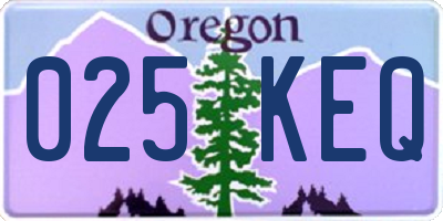 OR license plate 025KEQ