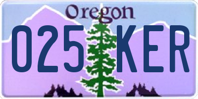 OR license plate 025KER