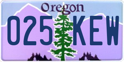 OR license plate 025KEW