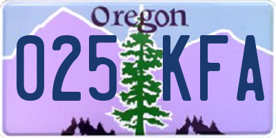 OR license plate 025KFA