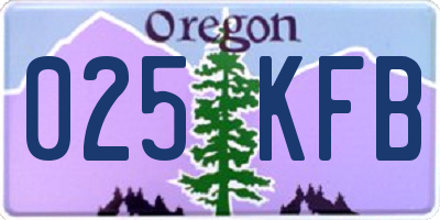 OR license plate 025KFB