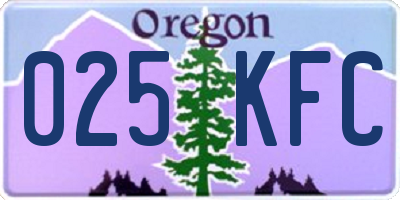 OR license plate 025KFC