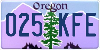 OR license plate 025KFE