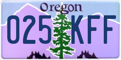 OR license plate 025KFF