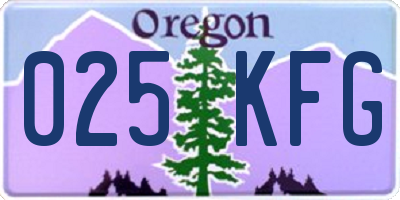 OR license plate 025KFG