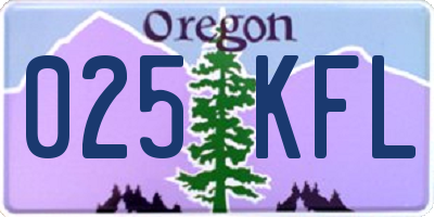 OR license plate 025KFL