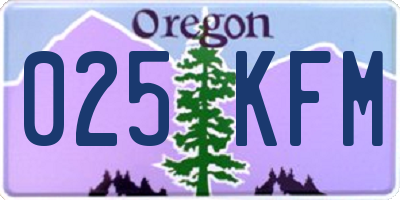 OR license plate 025KFM