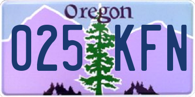 OR license plate 025KFN