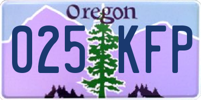 OR license plate 025KFP
