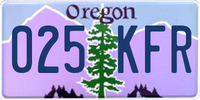 OR license plate 025KFR