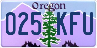 OR license plate 025KFU
