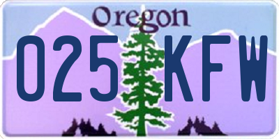 OR license plate 025KFW
