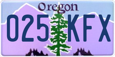 OR license plate 025KFX