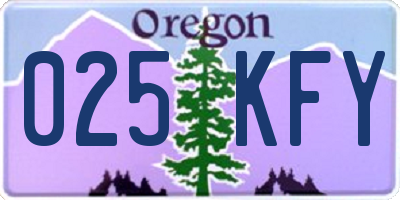 OR license plate 025KFY