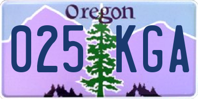 OR license plate 025KGA