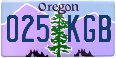 OR license plate 025KGB