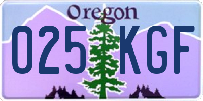 OR license plate 025KGF