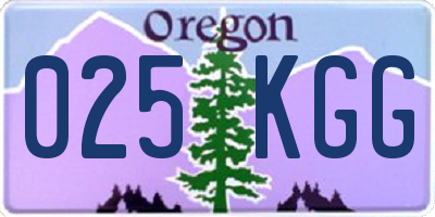 OR license plate 025KGG