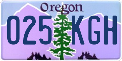 OR license plate 025KGH