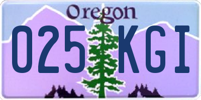 OR license plate 025KGI