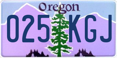 OR license plate 025KGJ