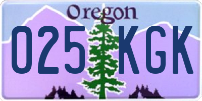 OR license plate 025KGK