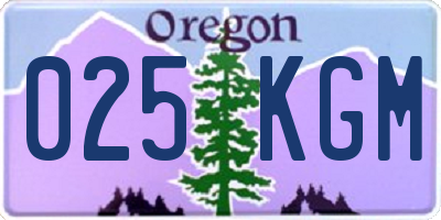 OR license plate 025KGM