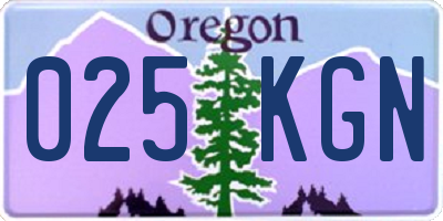OR license plate 025KGN